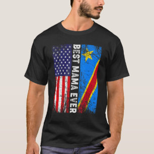 Camiseta Bandera retro norteamericana bandera del Congo mej