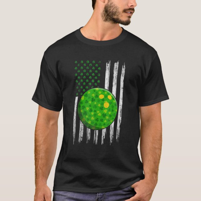Camiseta Bandera Retro USA Bowling Shamrock Sports St. Patr (Anverso)