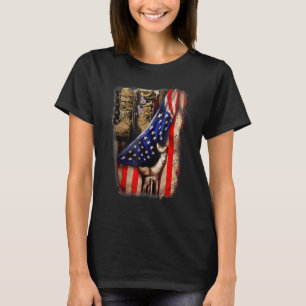 Camiseta Bandera Retro Uu Boots de combate antiguos Día de