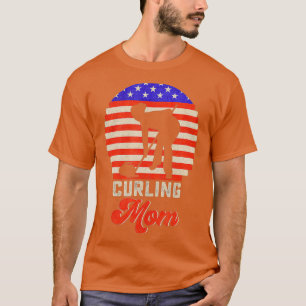 Camiseta Bandera retro vintage Orgullosa Curler Mom Curler