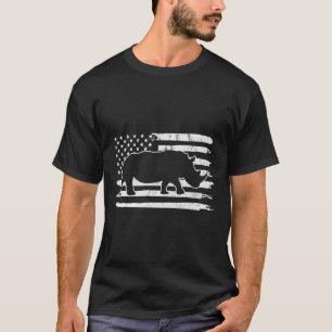 Camiseta Bandera Rinoceronte Estadounidense 4 De Julio