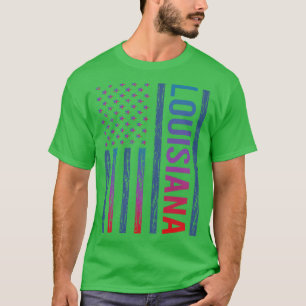Camiseta Bandera Roja Azul Louisiana TShirt