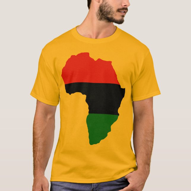 Camiseta Bandera roja, negra y verde de África (Anverso)