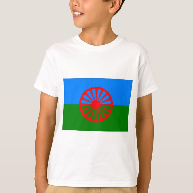 Camiseta Bandera romaní (bandera romaní) (Anverso)