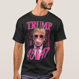 Camiseta Bandera rosa divertida Trump Bubble Gum 1776