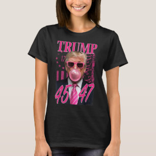 Camiseta Bandera rosa divertida Trump Bubble Gum 1776