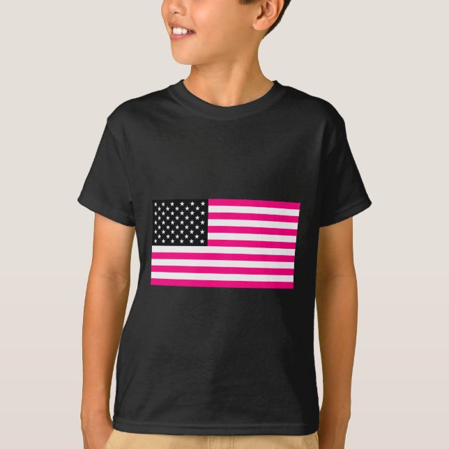 Camiseta bandera rosa estadounidense (Anverso)