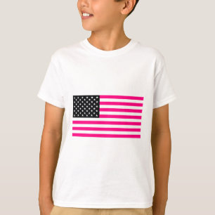 Camiseta bandera rosa estadounidense