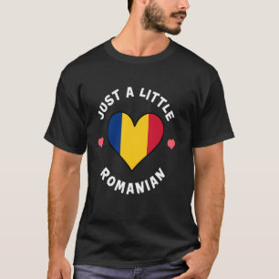 Camiseta Bandera Rumana Corazón Solo Un Poco Rumano Rumania