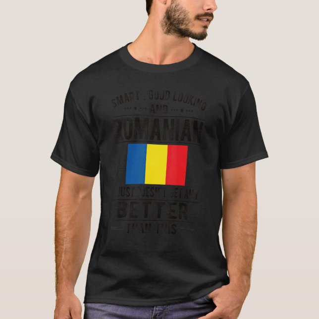 Camiseta Bandera rumana de buen aspecto Rumania Roots ruman (Anverso)