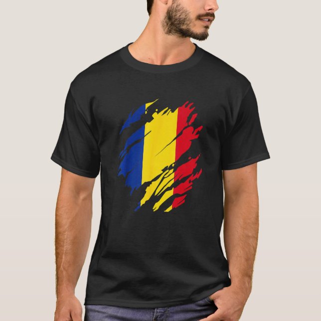 Camiseta Bandera rumana Rumania (Anverso)