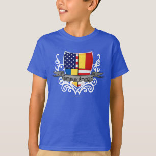 Camiseta Bandera Rumano-Americana del escudo