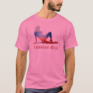 Camiseta Bandera rusa de la silueta del chica