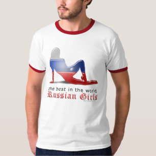 Camiseta Bandera rusa de la silueta del chica