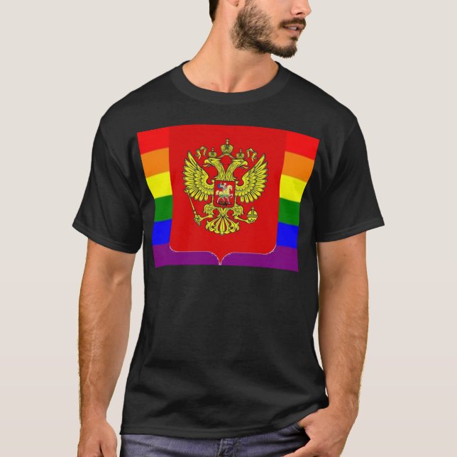 Camiseta Bandera rusa del orgullo de GLBT (Anverso)