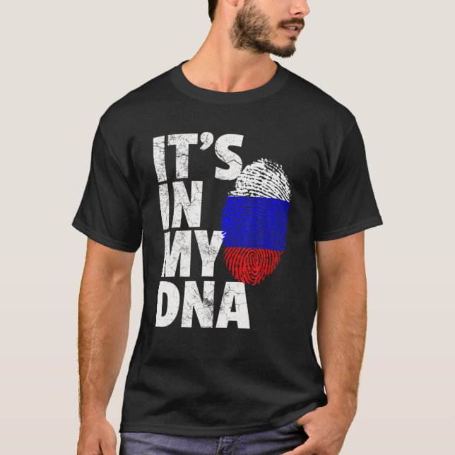 Camiseta Bandera rusa está en mi regalo de Navidades de ADN (Anverso)
