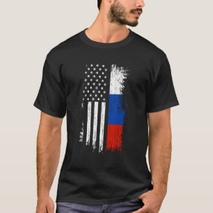 Camiseta Bandera Rusa Estadounidense Orgullo Hoodie Rusia U