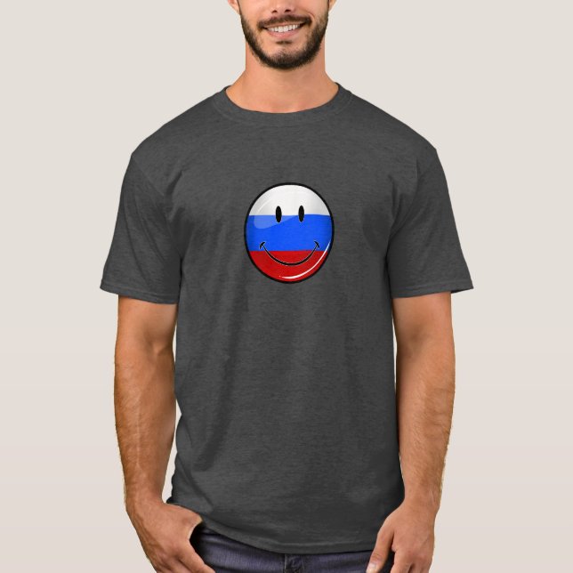 Camiseta Bandera rusa sonriente (Anverso)