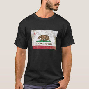 Camiseta Bandera rústica del estado de California