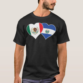 Camiseta Bandera Salvadoreña Mexicana Corazón de México El