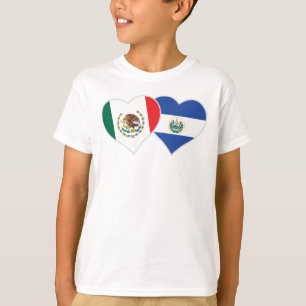 Camiseta Bandera Salvadoreña Mexicana Corazón de México El 
