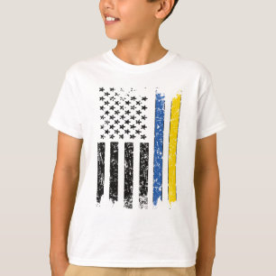 Camiseta Bandera semiestadounidense de media ucraniana Ucra