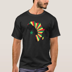 Camiseta Bandera senegalesa África Mapa patrimonio negro