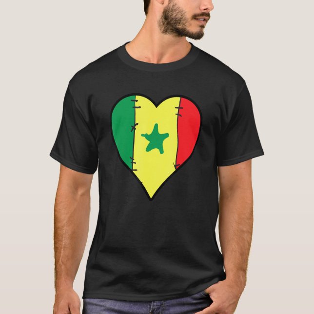 Camiseta Bandera senegalesa del Corazón de Senegal (Anverso)