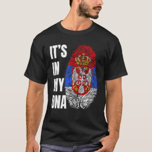 Camiseta Bandera serbia de ADN de huella digital