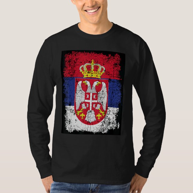 Camiseta Bandera Serbia Escudo De Armas Águila Serbia Serbi (Anverso)