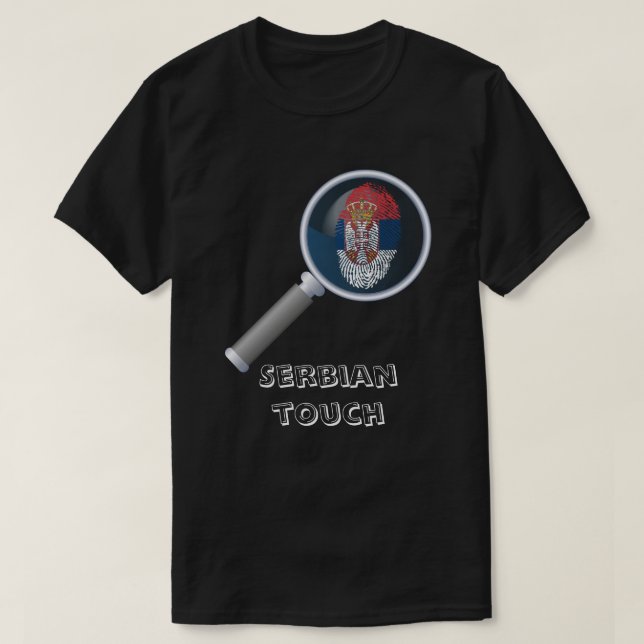 Camiseta Bandera servia de la huella dactilar del tacto (Diseño del anverso)