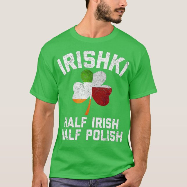 Camiseta Bandera shamrock de mitad irlandesa (Anverso)