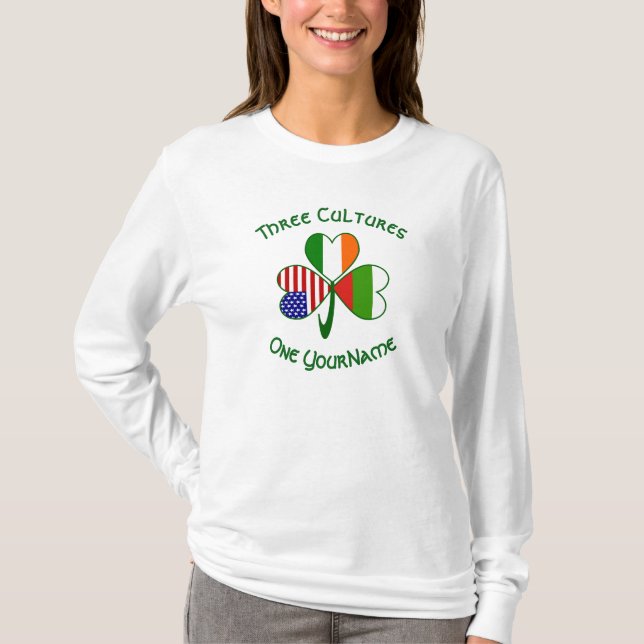 Camiseta Bandera Shamrock irlandesa norteamericana búlgara  (Anverso)