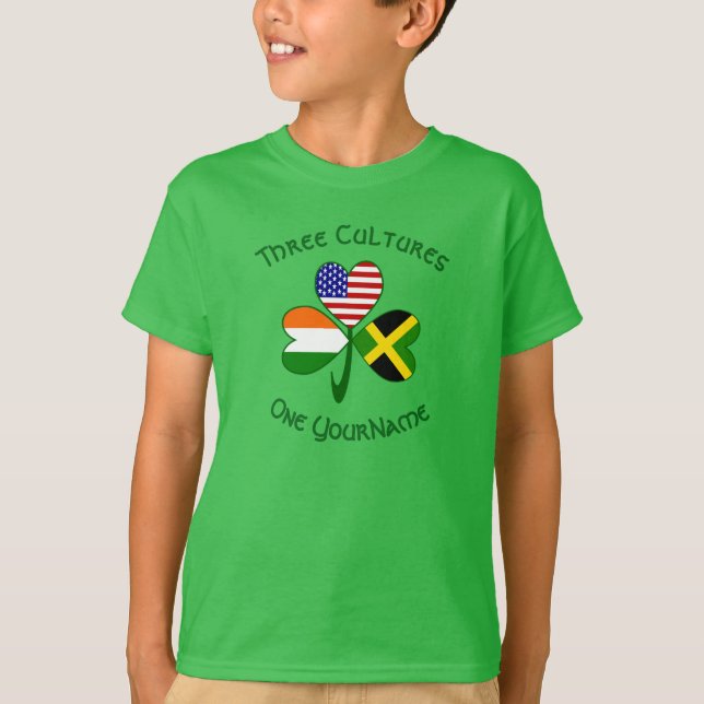 Camiseta Bandera Shamrock jamaiquina irlandesa norteamerica (Anverso)