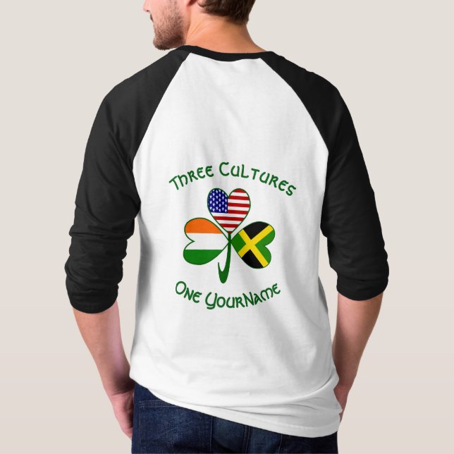 Camiseta Bandera Shamrock jamaiquina irlandesa norteamerica (Reverso)