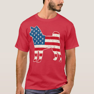 Camiseta Bandera Shiba Inu norteamericana 4 de julio para h