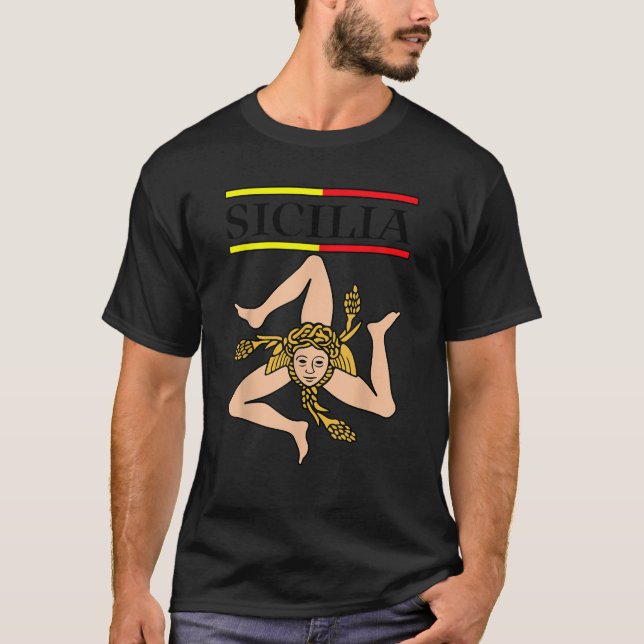 Camiseta Bandera Sicilia Sicily Palermo Italia (Anverso)