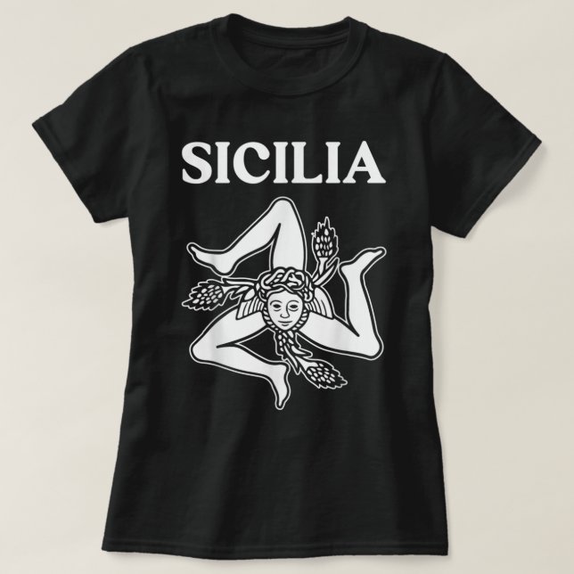 Camiseta Bandera Sicilia Sicily Palermo Italia (Diseño del anverso)