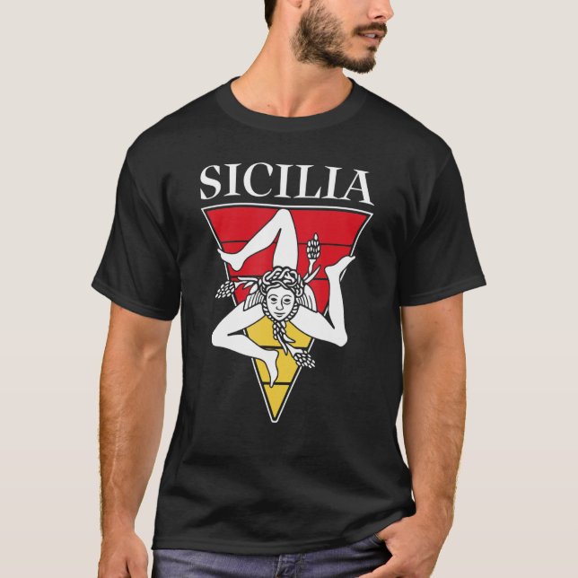 Camiseta Bandera Sicilia Sicily Palermo Italia 33 (Anverso)