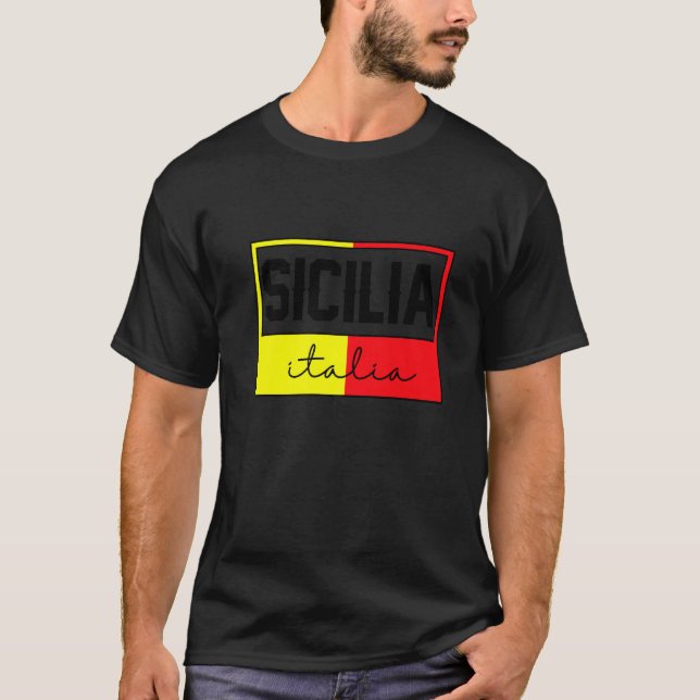 Camiseta Bandera Sicilia Sicily Palermo Italia 33 (Anverso)