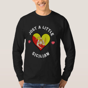 Camiseta Bandera siciliana corazón sólo un poco siciliano S