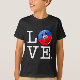 Camiseta Bandera sonriente de Haití del amor