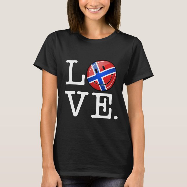 Camiseta Bandera sonriente de Love Noruega (Anverso)