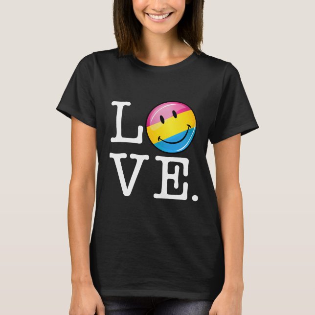 Camiseta Bandera sonriente del amor Pansexual (Anverso)