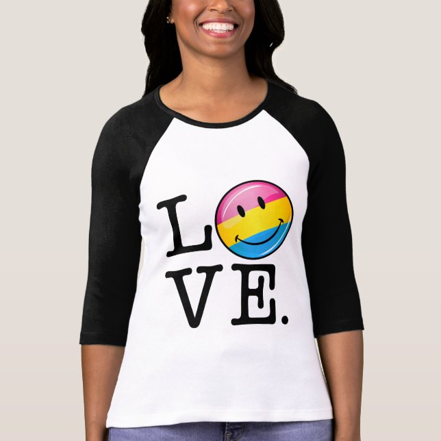 Camiseta Bandera sonriente del amor Pansexual (Anverso)