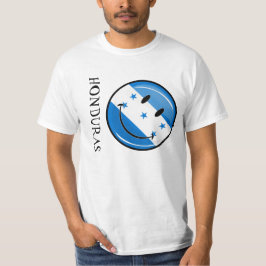 Camiseta Bandera sonriente redonda brillante del Honduran