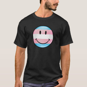 Camiseta Bandera sonriente redonda del transexual