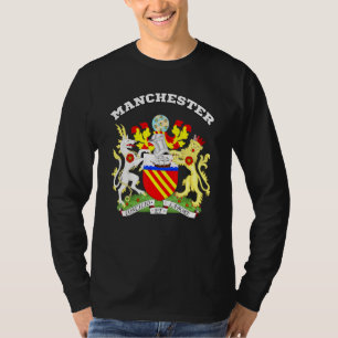 Camiseta Bandera Souvenir del Escudo de Armas de Mánchester