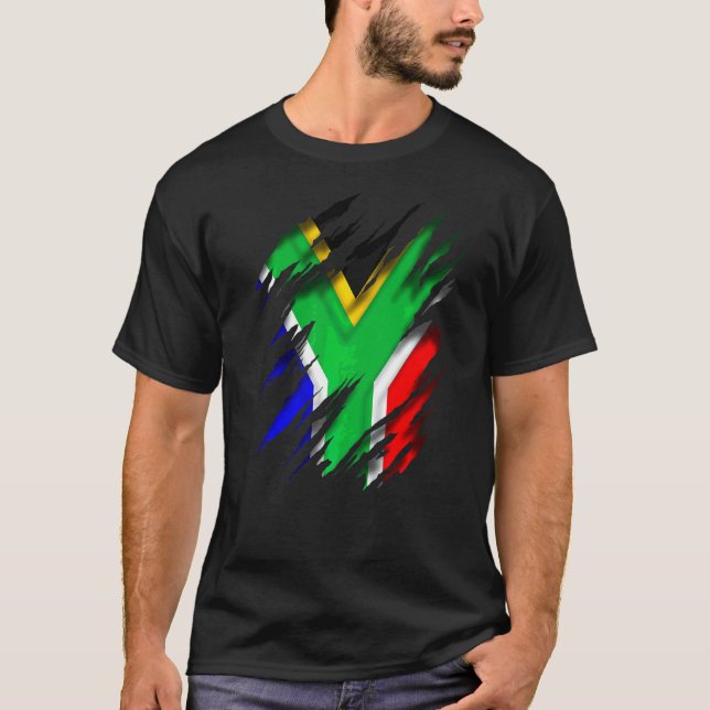 Camiseta Bandera Sudafricana De Za Zaf (Anverso)