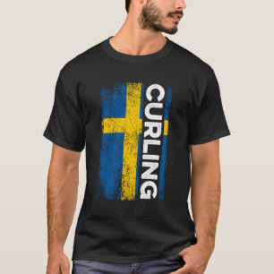 Camiseta Bandera sueca curvando el deporte